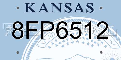 8FP6512 Kansas License Plate