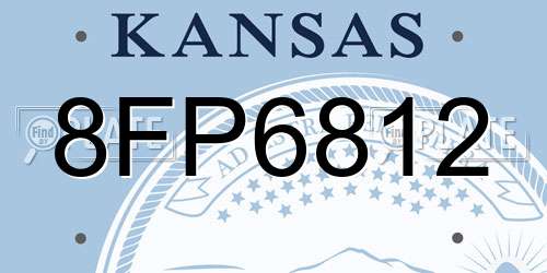 8FP6812 Kansas License Plate