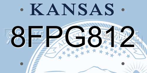 8FPG812 Kansas License Plate