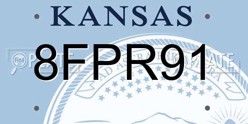 8FPR91 Kansas License Plate