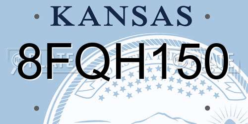 8FQH150 Kansas License Plate