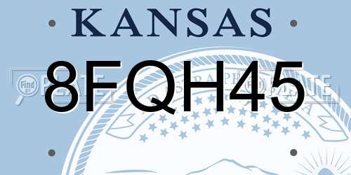 8FQH45 Kansas License Plate