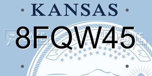 8FQW45 Kansas License Plate