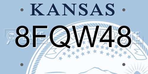 8FQW48 Kansas License Plate