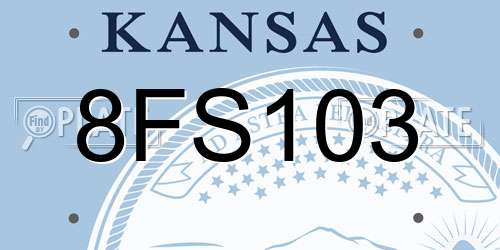 8FS103 Kansas License Plate