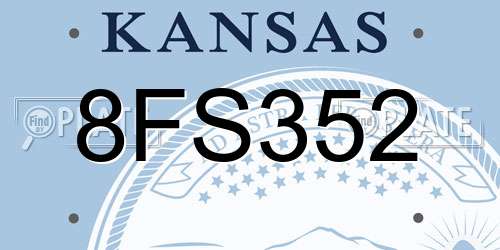 8FS352 Kansas License Plate