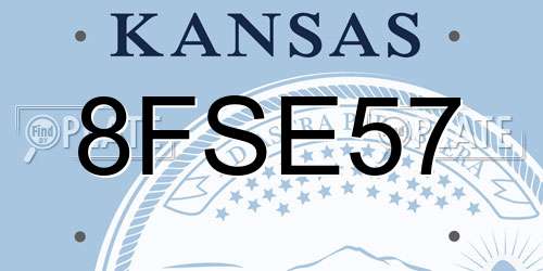 8FSE57 Kansas License Plate