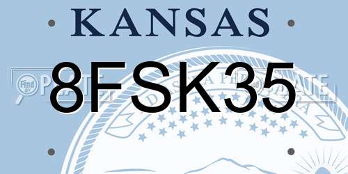 8FSK35 Kansas License Plate