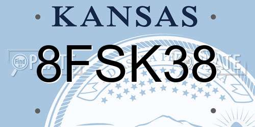 8FSK38 Kansas License Plate