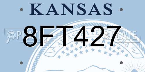 8FT427 Kansas License Plate