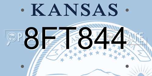 8FT844 Kansas License Plate