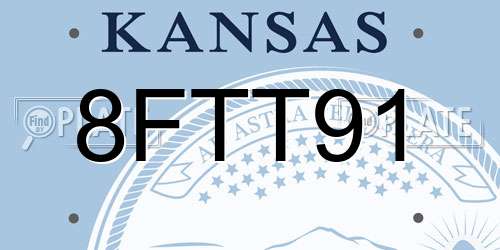 8FTT91 Kansas License Plate