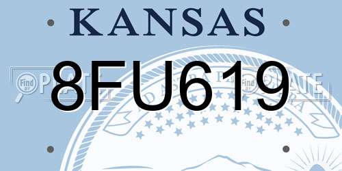 8FU619 Kansas License Plate