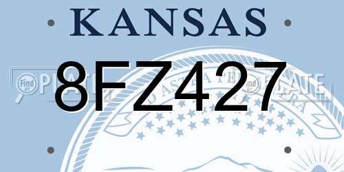 8FZ427 Kansas License Plate