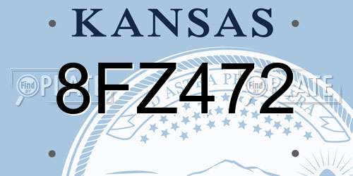8FZ472 Kansas License Plate