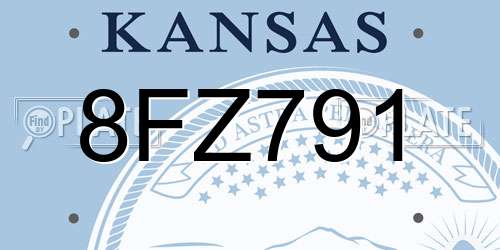 8FZ791 Kansas License Plate