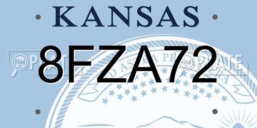 8FZA72 Kansas License Plate
