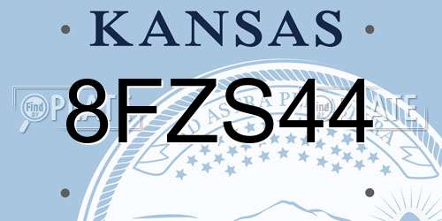 8FZS44 Kansas License Plate