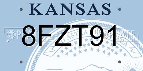 8FZT91 Kansas License Plate