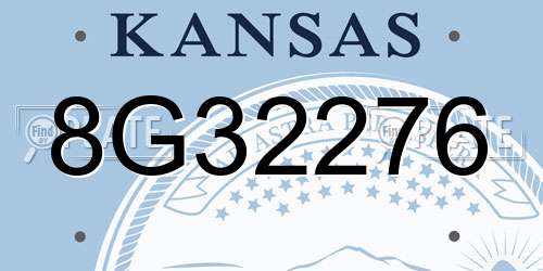 8G32276 Kansas License Plate