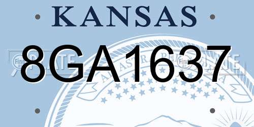 8GA1637 Kansas License Plate