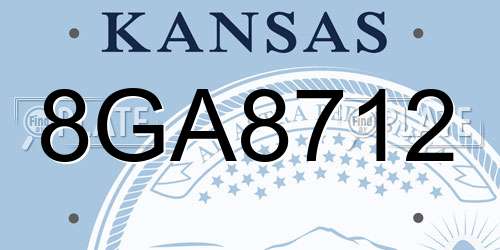 8GA8712 Kansas License Plate