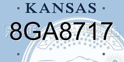 8GA8717 Kansas License Plate