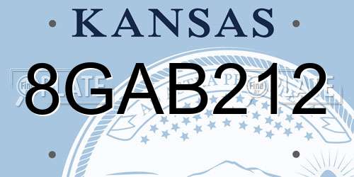 8GAB212 Kansas License Plate
