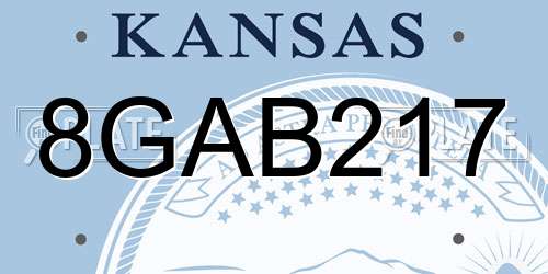 8GAB217 Kansas License Plate
