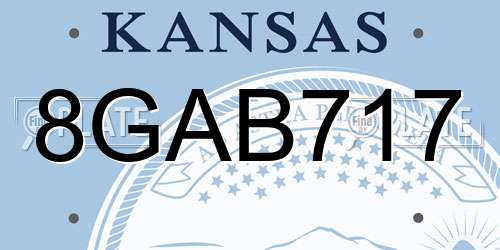 8GAB717 Kansas License Plate