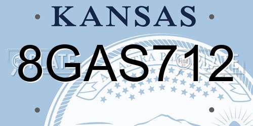 8GAS712 Kansas License Plate