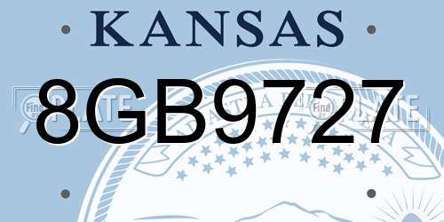 8GB9727 Kansas License Plate
