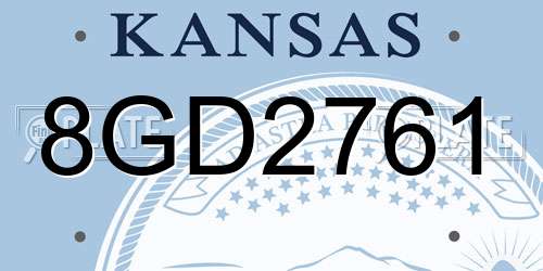 8GD2761 Kansas License Plate