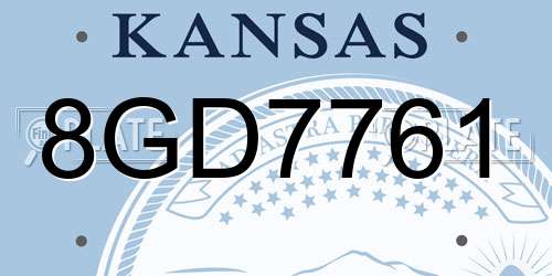 8GD7761 Kansas License Plate