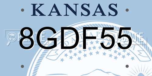 8GDF55 Kansas License Plate