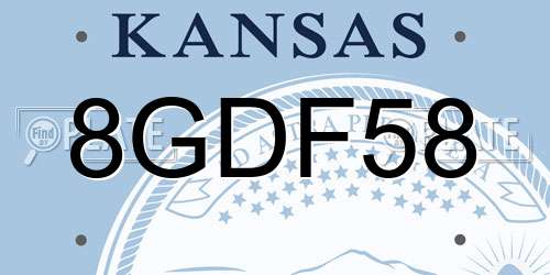 8GDF58 Kansas License Plate