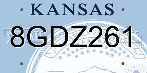 8GDZ261 Kansas License Plate