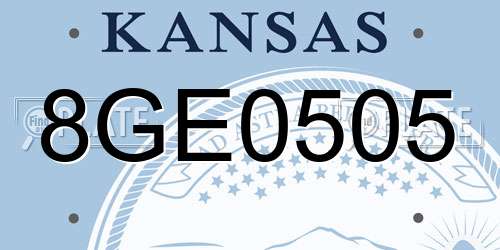 8GE0505 Kansas License Plate