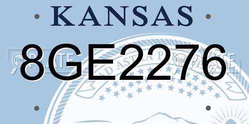 8GE2276 Kansas License Plate
