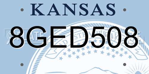 8GED508 Kansas License Plate
