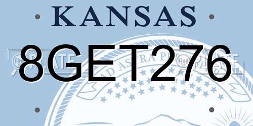 8GET276 Kansas License Plate