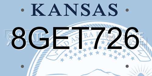 8GET726 Kansas License Plate