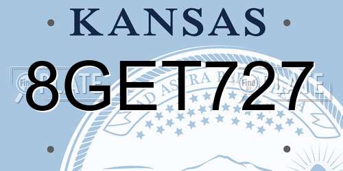 8GET727 Kansas License Plate
