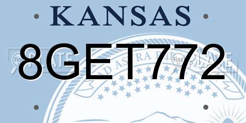 8GET772 Kansas License Plate