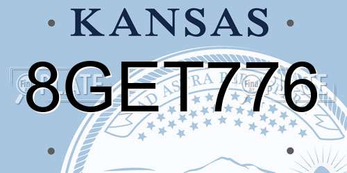 8GET776 Kansas License Plate