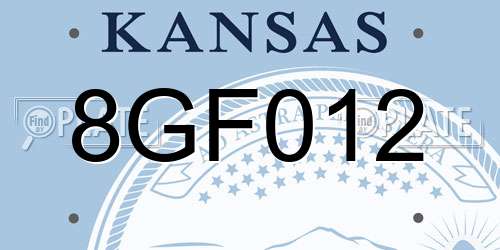 8GF012 Kansas License Plate