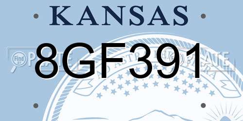 8GF391 Kansas License Plate