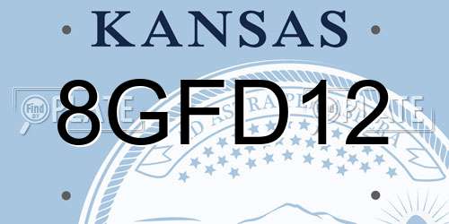 8GFD12 Kansas License Plate