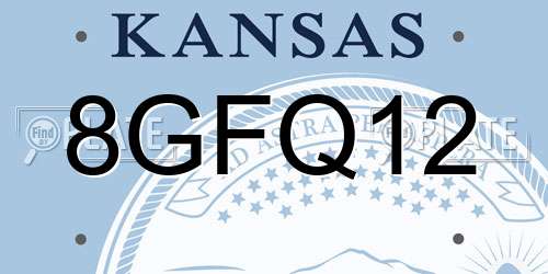8GFQ12 Kansas License Plate