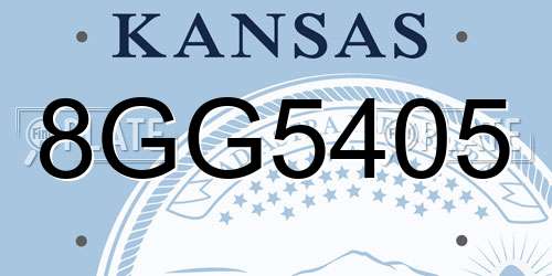 8GG5405 Kansas License Plate